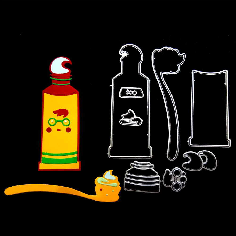 Toothbrush Toothpaste Metal Cutting Dies Stencil For Sizzix Fustella Shot Cutting Machine DIY Scrapbooking Embossing Folder Suit