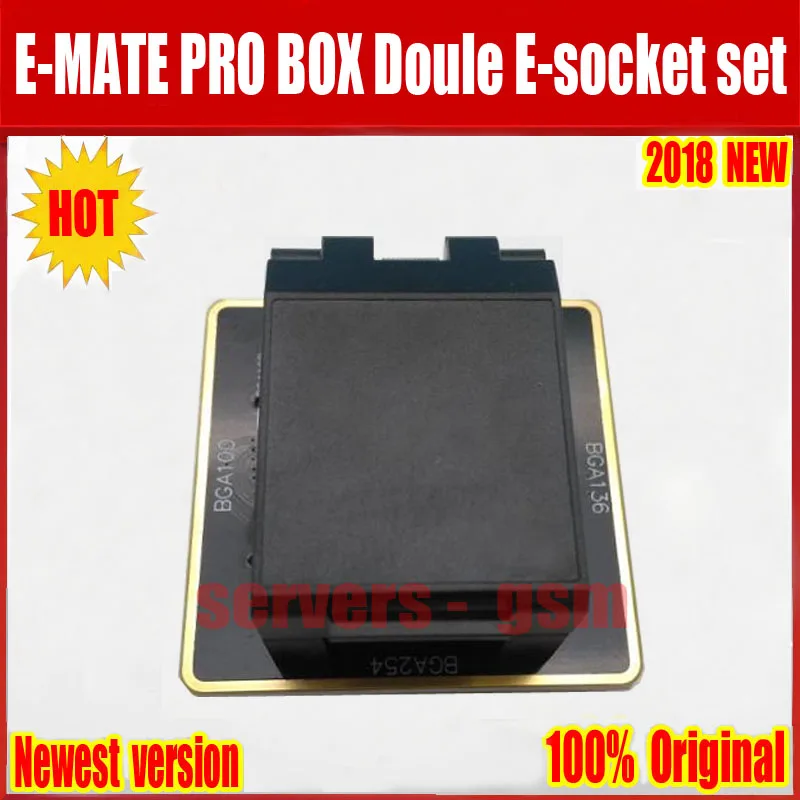 Новые оригинальные E-MATE коробка EMMC doule E-разъем Поддержка BGA100 136 168 153 169 162 186 221 529 254 для легкий JTAG плюс UFI коробка Rif