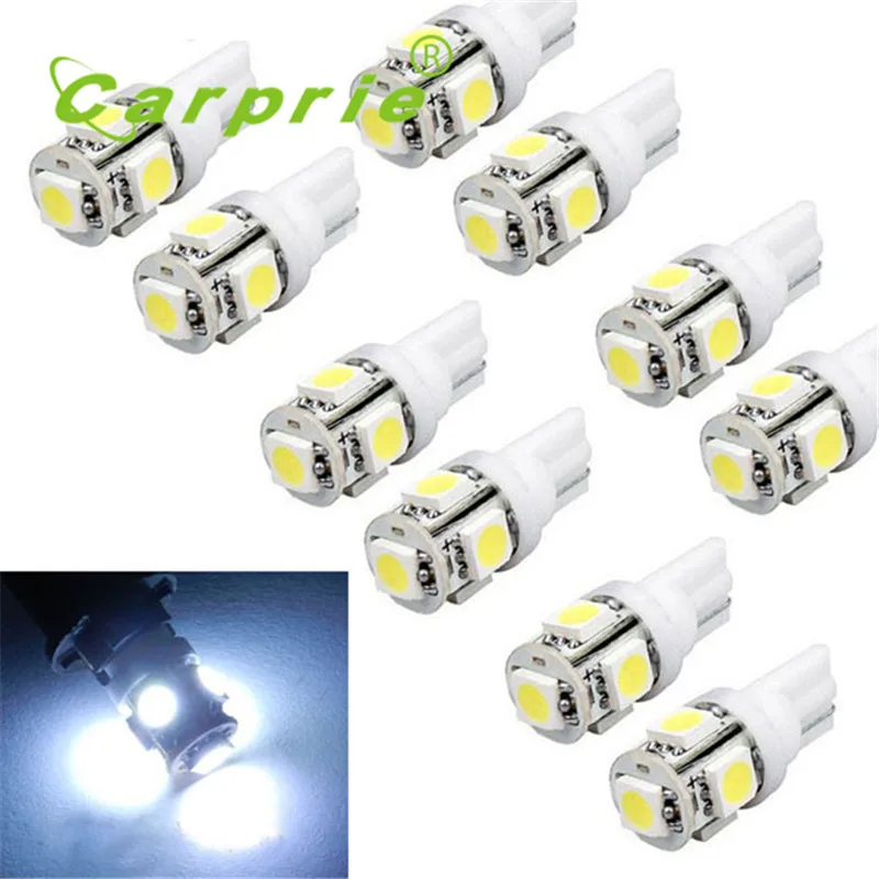 

Auto 10pcs T10 Wedge 5-SMD 5050 Xenon LED Light bulbs 192 168 194 W5W 2825 158 White FEB16