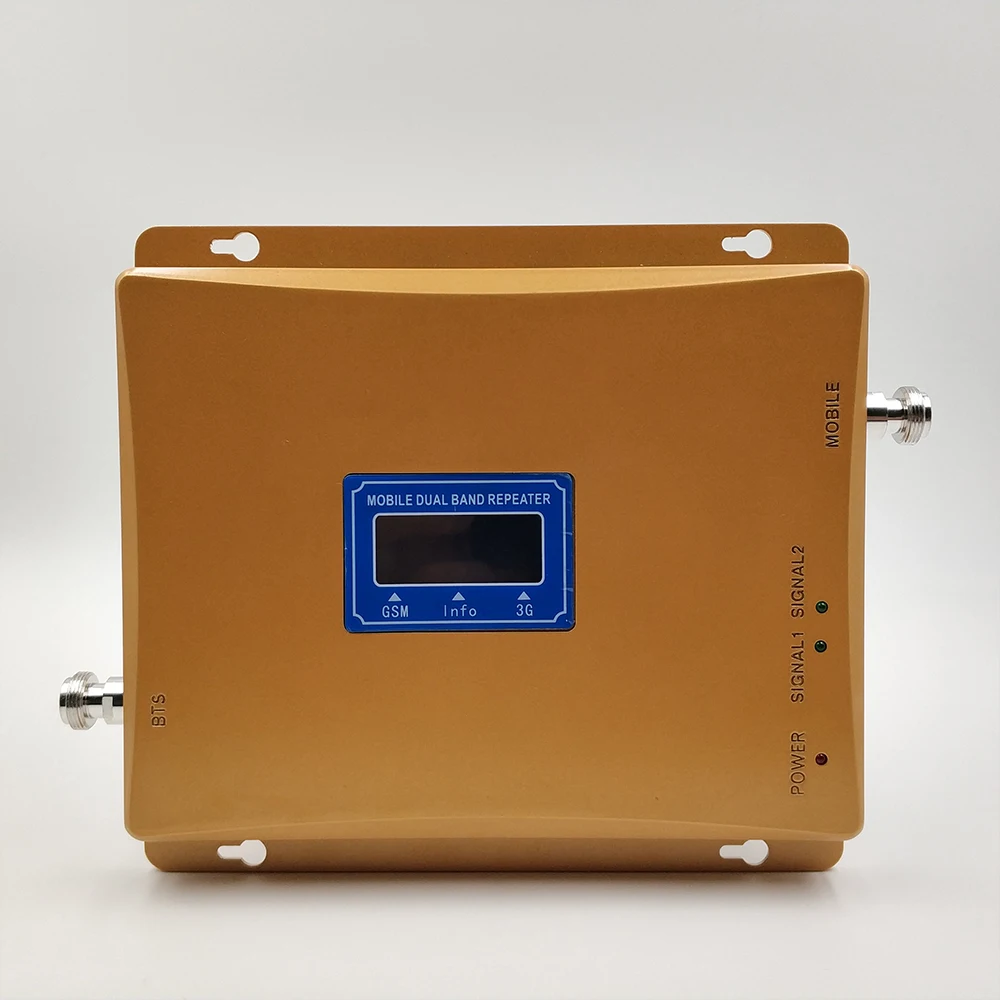 70dB Dual Band Booster 2G GSM 900MHz 3G UMTS WCDMA 2100MHz Cellular Cell Phone Repeater Mobile Signal Amplifier with LCD Display