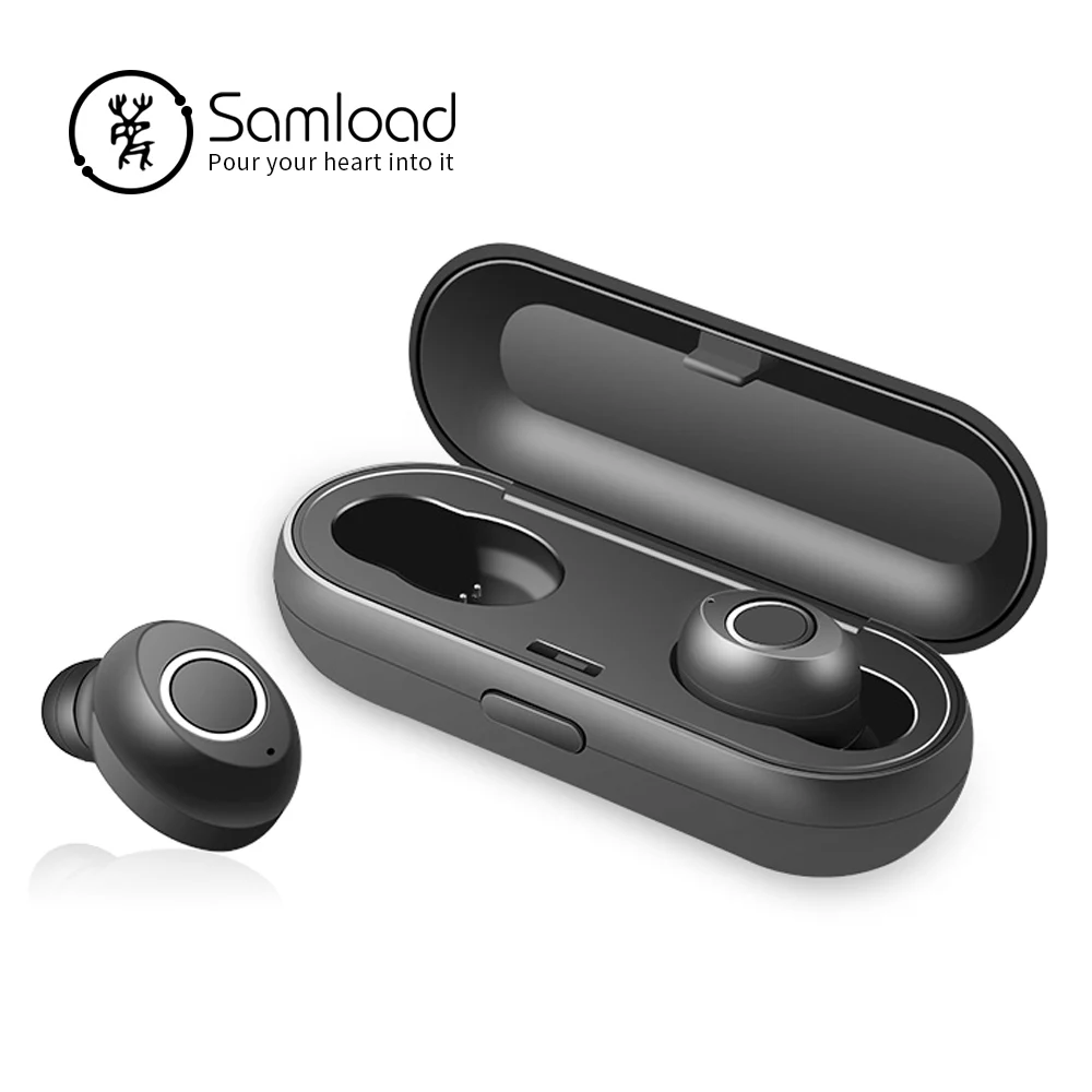 

Samload Bluetooth 5.0 Earbuds Sport Wireless Earphones Stereo Headset with Mic Charging box For iPhone 5s 6 7 8 Xiaomi Headphone