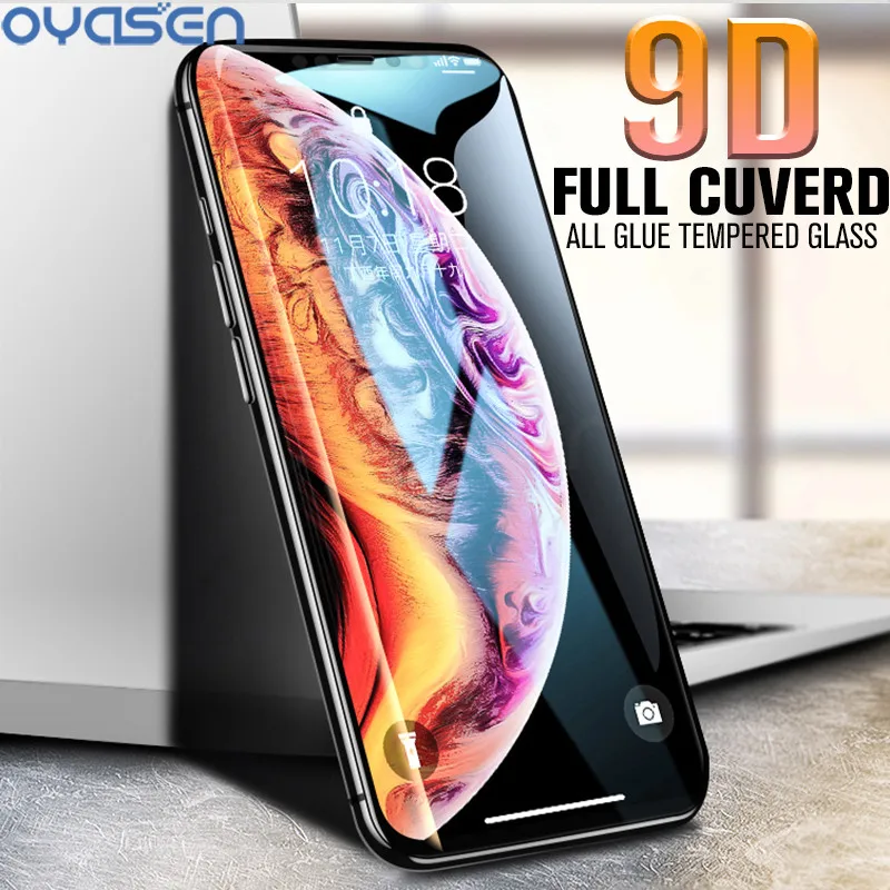 9D Full Cuverd Tempered Glass For iPhone XS Max XR X 8 7 6s 6 Plus Screen Protector 4.7 5.5 6.1 6.5inch |