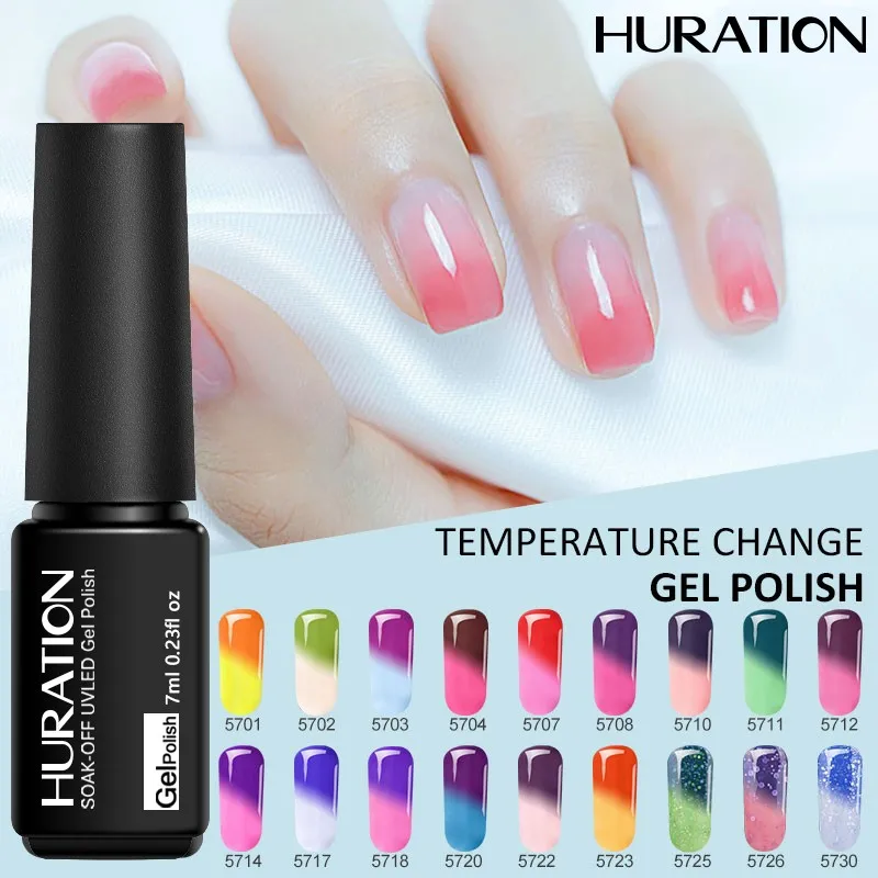 

Huration New Temperature Change Nail Store Mood Gel UV Varnish for Nail GelLAK Lucky Chameleon Color Change Thermal Nail Varnish