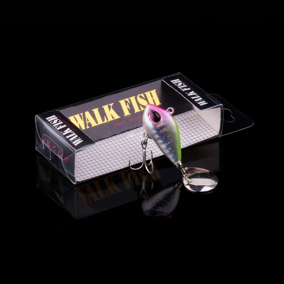 WALK FISH металлическая мини-Приманка VIB с ложкой, рыболовная приманка 5,6 г/9,3 г/16,9 г/24,6 г, рыболовная Шпилька, воблер, Вибрационный Спиннер, Тонущая приманка - Цвет: D 4