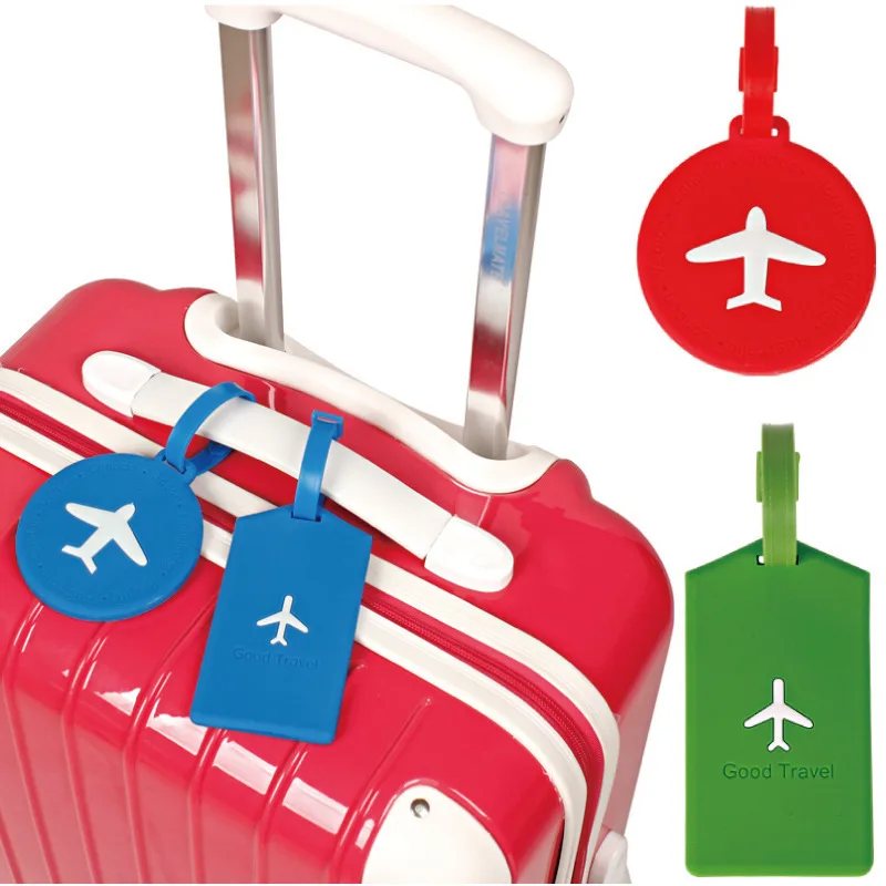 OKOKC Silicone PVC Aircraft Luggage Tags Square&Round Luggage Card For