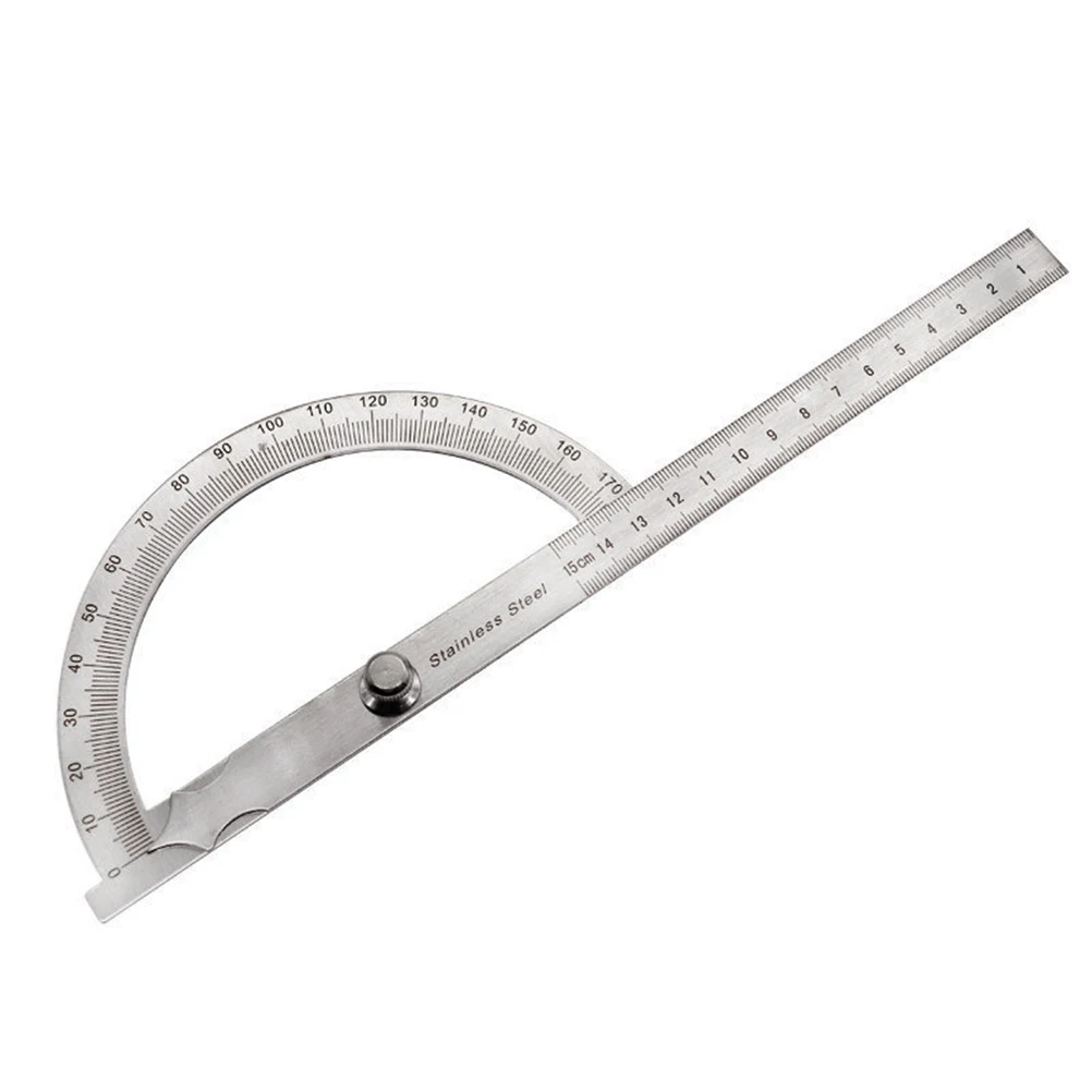 

Multifuctional Stainless Steel 180 Degree Protractor Round Head Swing Arm Angle Finder Measuring Tools Protractor Ruler