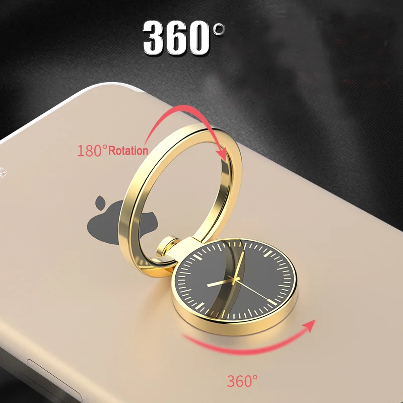 Luxury 360 Degree Metal Finger Ring Holder Smartphone Mobile Phone Finger Stand Holder For iPhone 8 7 6 Redmi Note 4 Samsung