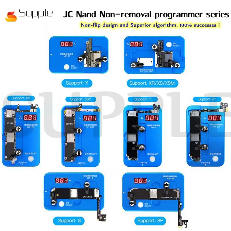 

JC Nand non-removal Programmer for iPhone 6S 6P 6SP 7 7P 8 8P X XS XS-Max focus on the NAND non-removal data read/write/edit