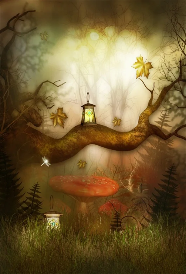 

Laeacco Fairytale Hazy Withered Tree Grassland Photography Backdrops Vinyl Photo Backdrops Custom Backgrounds For Photo Studio