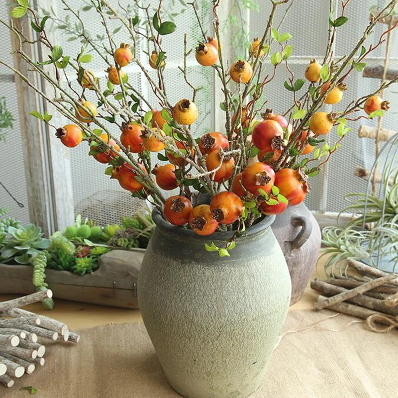 

10 Pcs Artificial Branch for Decoration Simulation Artificial Pomegranate Branch Foam Pomegranate Bouquet Fake Pomegranate Bush