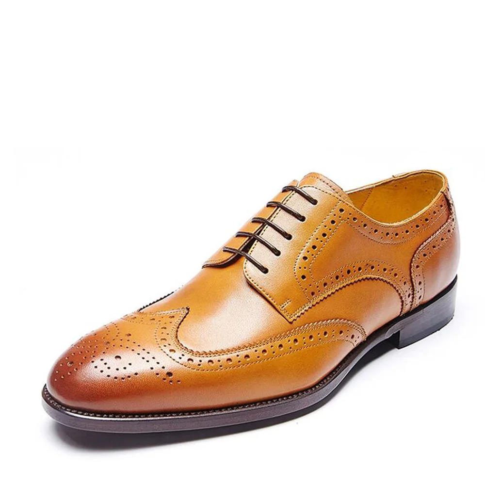 Cuero De Genuino Zapatos Trabajo Goodyear Mano A Completo s89501 Hombres Hechos s89501 Brogue Plana A Welted Patina s89501 Italianos Tallado Para Sipriks S89501 Oficina czqPnwCvRw