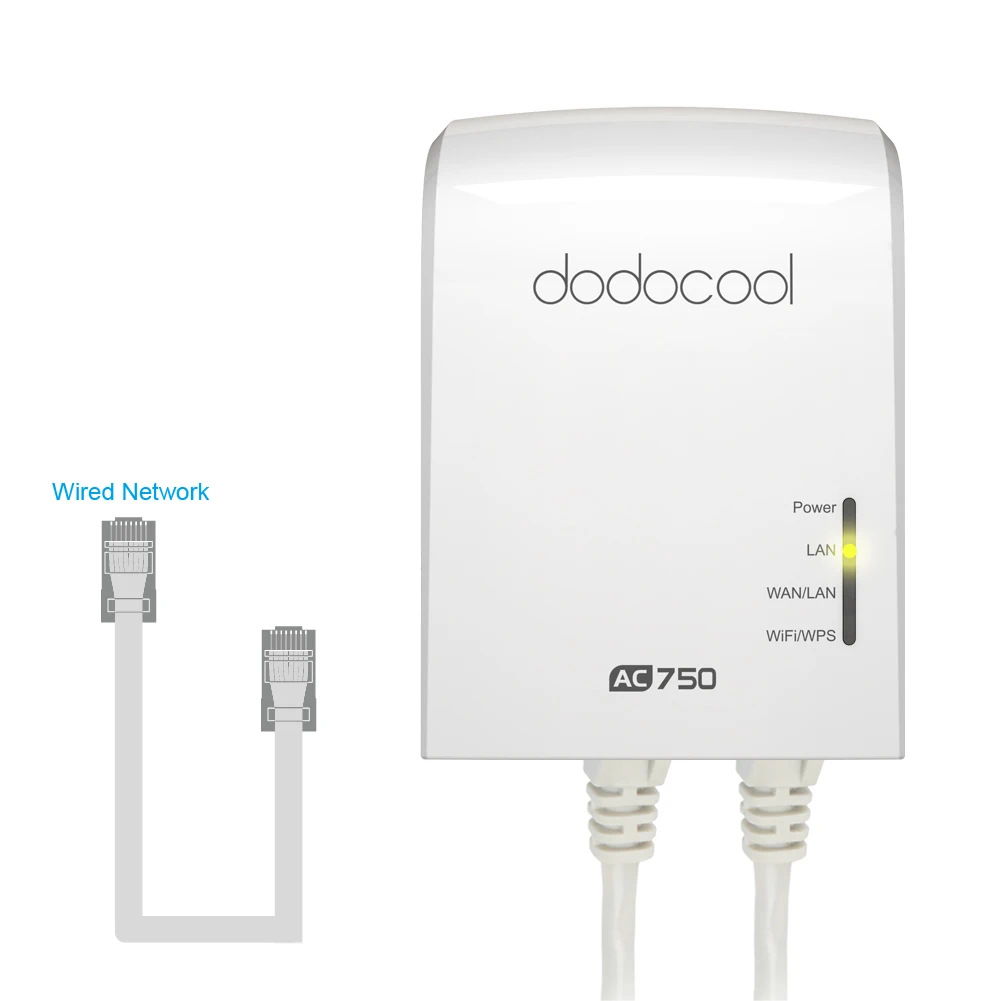 Dodocool AC750 Wi-Fi ретранслятор маршрутизатор точка доступа AP режим 2,4/5 ГГц двухдиапазонный беспроводной маршрутизатор 3 внутренние антенны ретранслятор Wifi