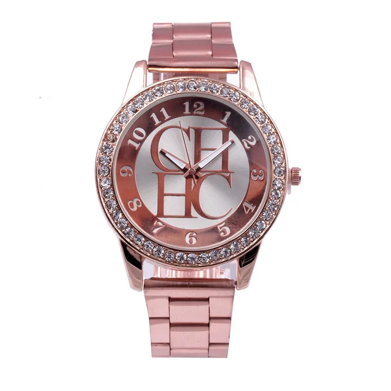 Женские часы Лидирующий бренд роскошные часы со стразами женские модные нарядные часы Relogios Femininos кварцевые часы из нержавеющей стали