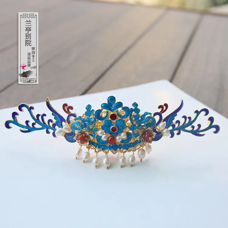 

Feng Huang Yu Fei Elegant Tiara Vintage handmade Classical Hair Jewelry Cos Hanfu Hair Accessory Necklace Earrings