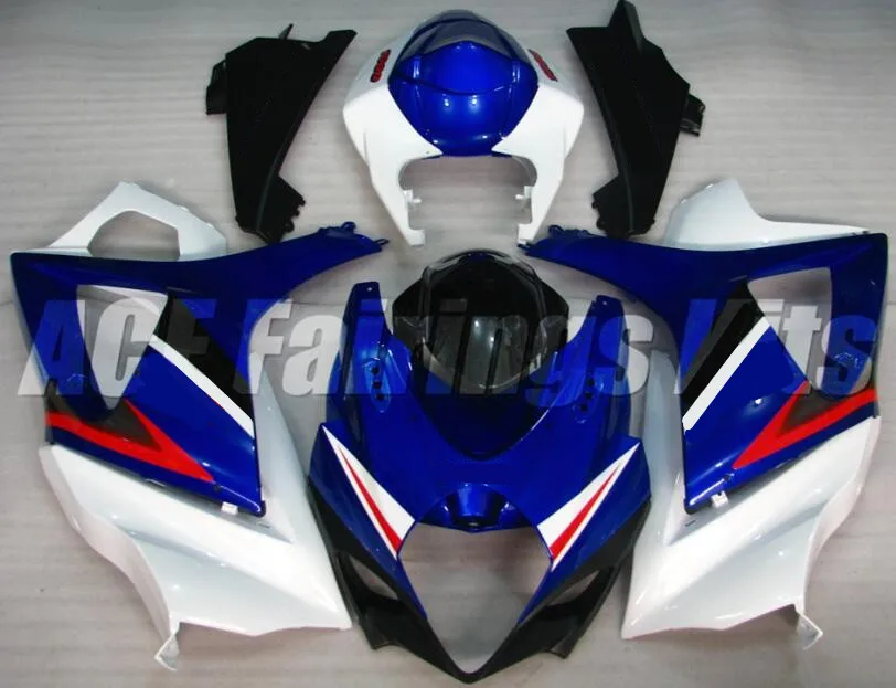 Топ мотоцикл обтекатели комплект подходит для Suzuki GSXR1000 K7 2007 2008 GSXR-1000 07 08 АБС кузов красивый синий белый
