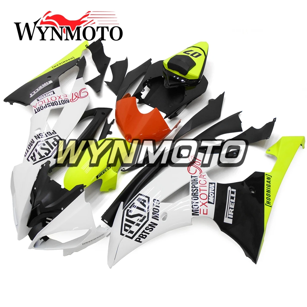 

ABS Injection Plastics Fairings For Yamaha YZF R6 Year 2008 - 2015 2016 Motorcycle Full Fairing Kit Green White Carenes