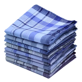 

5Pcs/lot Square Plaid Stripe Handkerchiefs Men Classic Vintage Pocket Hanky Pocket Cotton Towel For Wedding Party 38*38cm Random