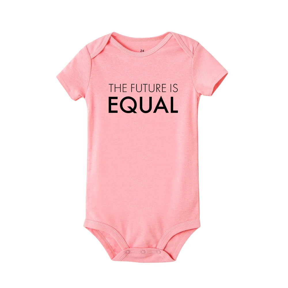 Future Is Equal/Боди для младенцев; Feminist Babe; забавная Милая одежда; Мягкий комбинезон; одежда для малышей; Летний комбинезон с короткими рукавами - Цвет: R784-SRPPK-