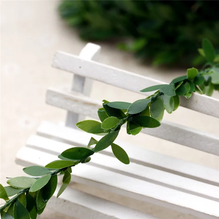 (1 Meter/lot) Artificial Pvc Ivy Garland Foliage Green Leaves Simulated Vine for Wedding Party Decoration Ceremony DIY Headbands