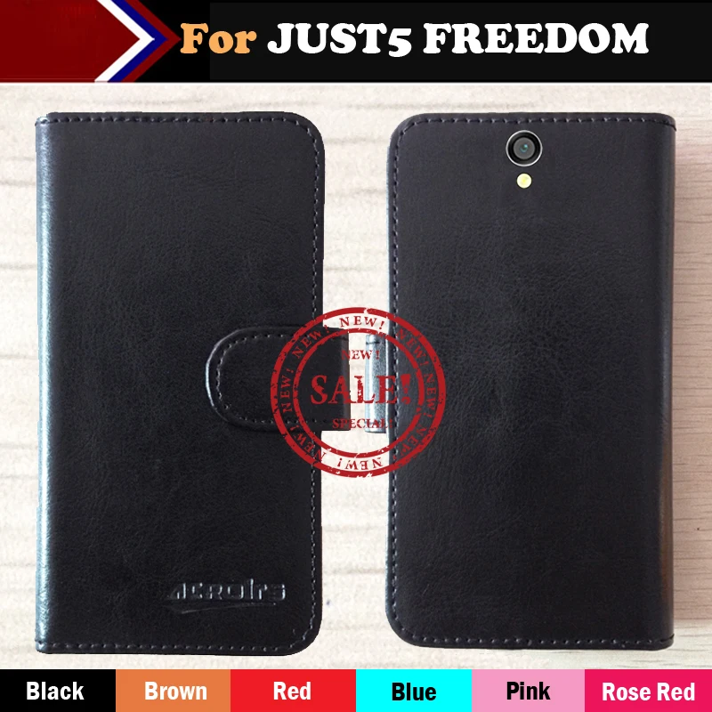 

Hot!!In Stock JUST5 FREEDOM Case 6 Colors Luxury Ultra-thin Leather Exclusive For JUST5 FREEDOM Phone Cover+Tracking