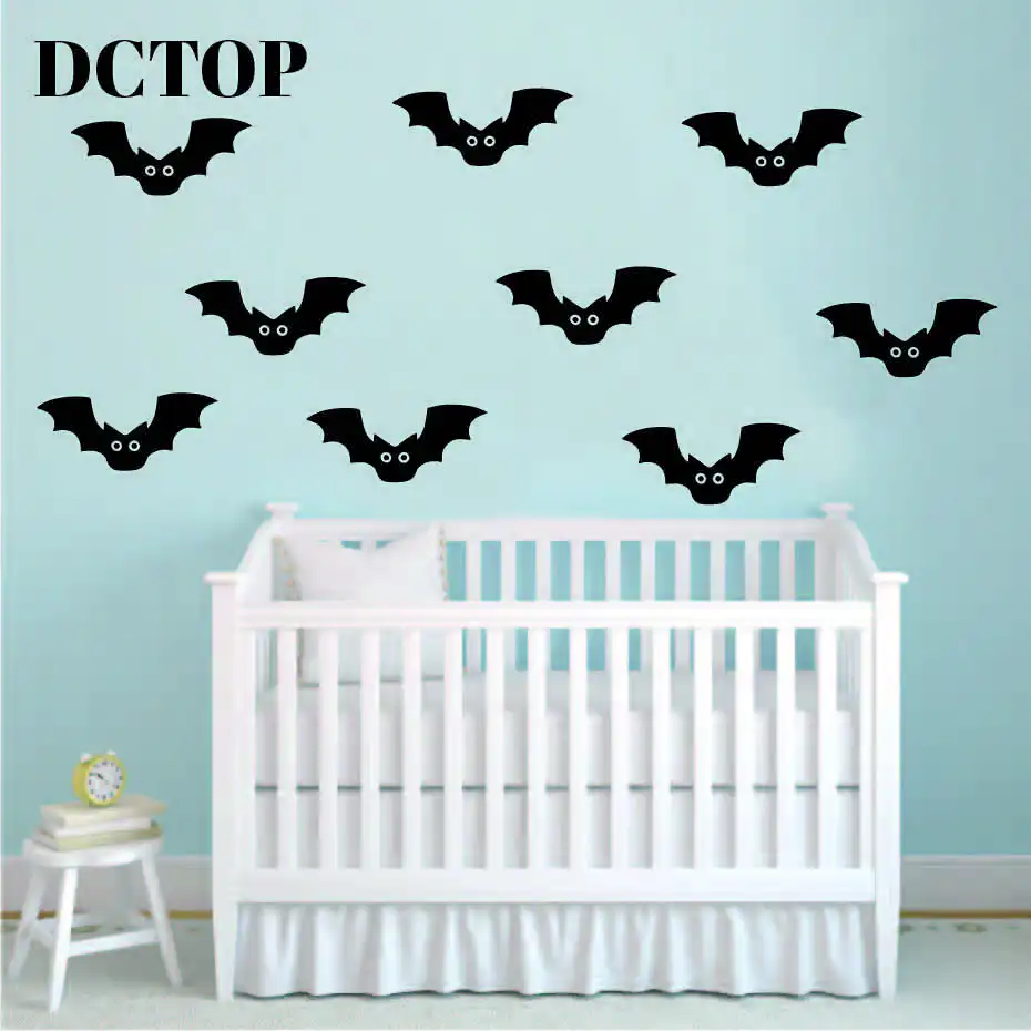 

Halloween bat wall stickers Art Graphics DIY Wall Stickers Nursery Kids Room Bedroom Home Decoration Cartoon Animal Waterproof
