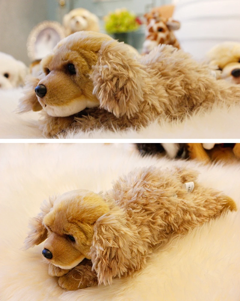Dorimytrader lovely soft simulation animal Cocker Spaniel plush toy mini animals dogs doll baby gift decoration 35x12x14cm DY50137 (7)
