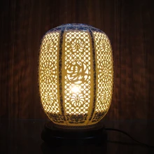 Китайская синяя и белая старинная Античная китайская ваза для цветов Настольная лампа синяя и белая керамическая настольная лампа