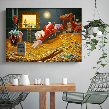 

Classical Duck And Uncle Scrooge Poster Canvas Painting Print Living Room Home Decor Modern Wall Art Oil Painting Salon Pictures