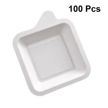 100 шт. Пластины практичные квадратные хранения безопасные одноразовые тарелки бумажные тарелки для закуски десерт фруктовый торт