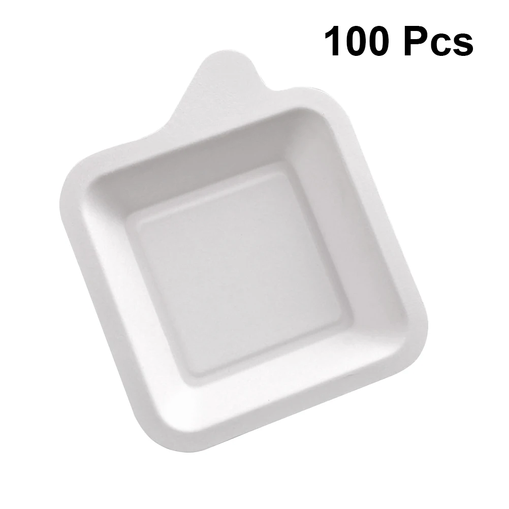 

100pcs Plates Practical Square Storage Safe Disposable Plates Paper Plates for Snacks Dessert Fruits Cake
