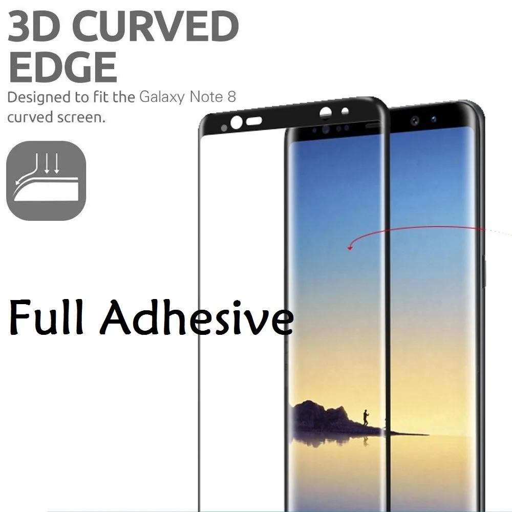 

3D Curved For Samsung note8 S8 S9 plus Full Adhesive Gel film For Galaxy S8 S9 Note8 Note 9 Glass Full Glue Screen Protector