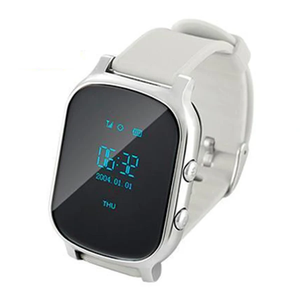 

1pcs T58 Smart Child Kids Watch Anti-lost GPS SOS Locator Tracker Voice Call Message Silver