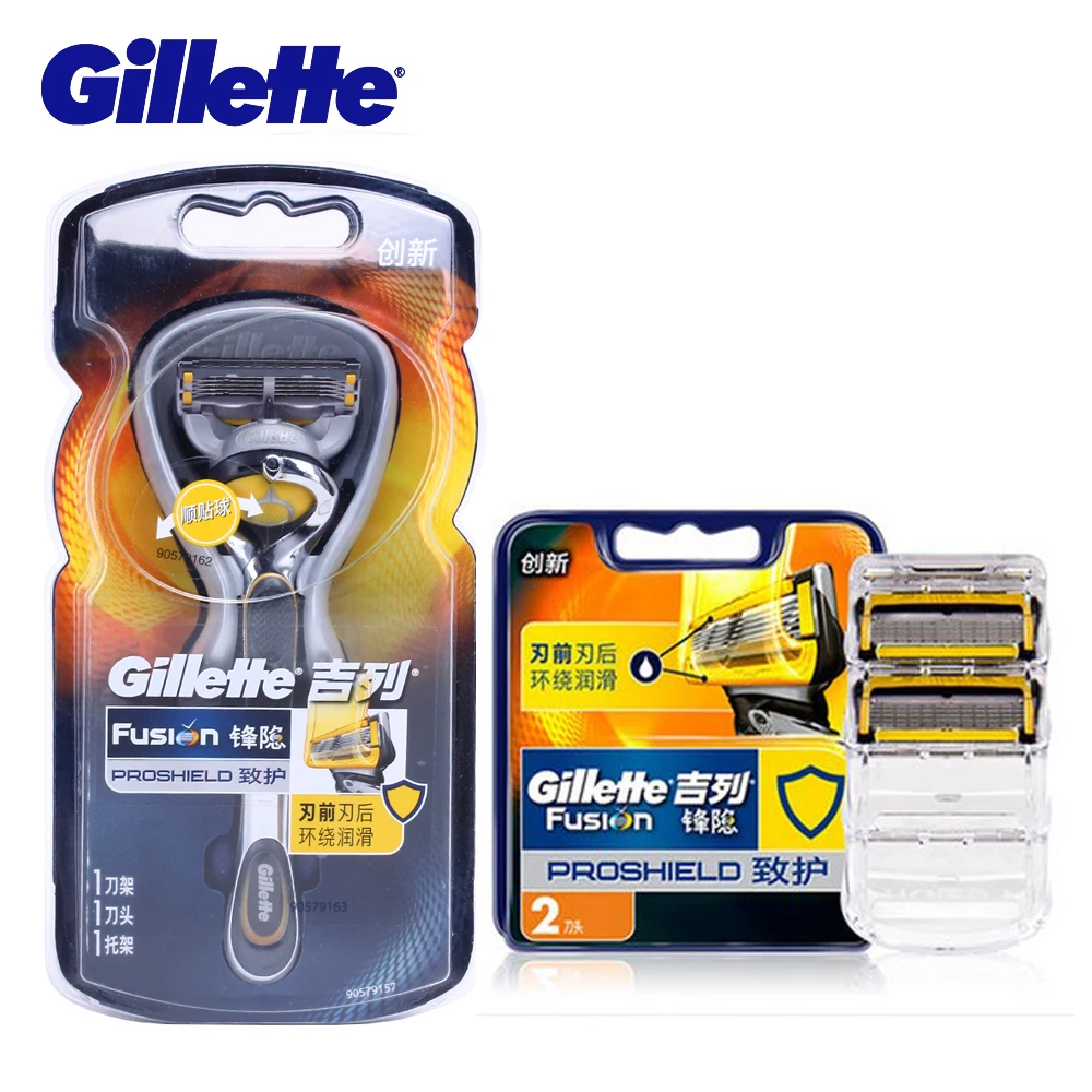 

Genuine Gillette Fusion Proshield Razor Flexball Razor Securite Shaving Machine Face 1 Holder with 3 Blade Washable Shavers