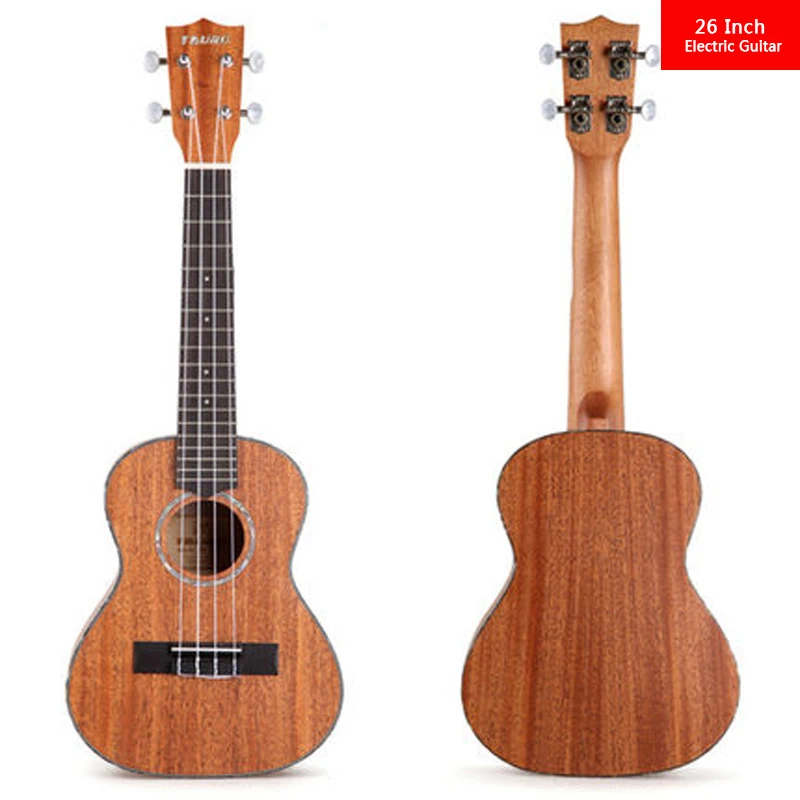 26 Дюймов Электрический Гитара Сопрано Гавайская Укэ Ели Sapele Четыре Строки 18 Ладу