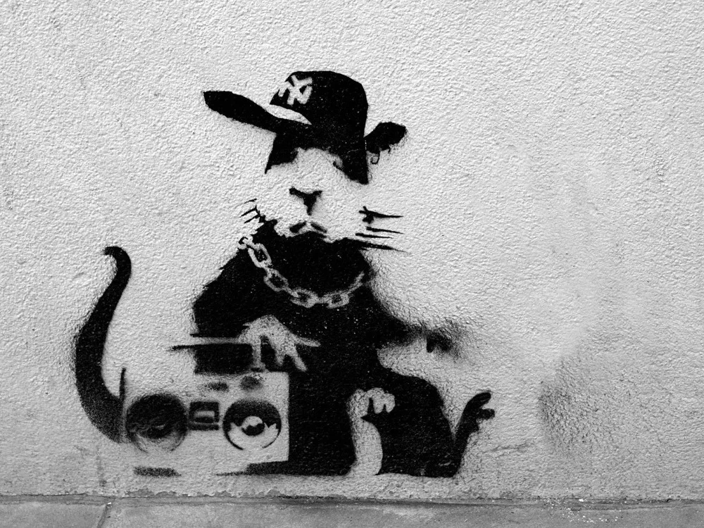 Free shipping,graffiti rap rat banksy,HOME WALL Decor Prints Realistic