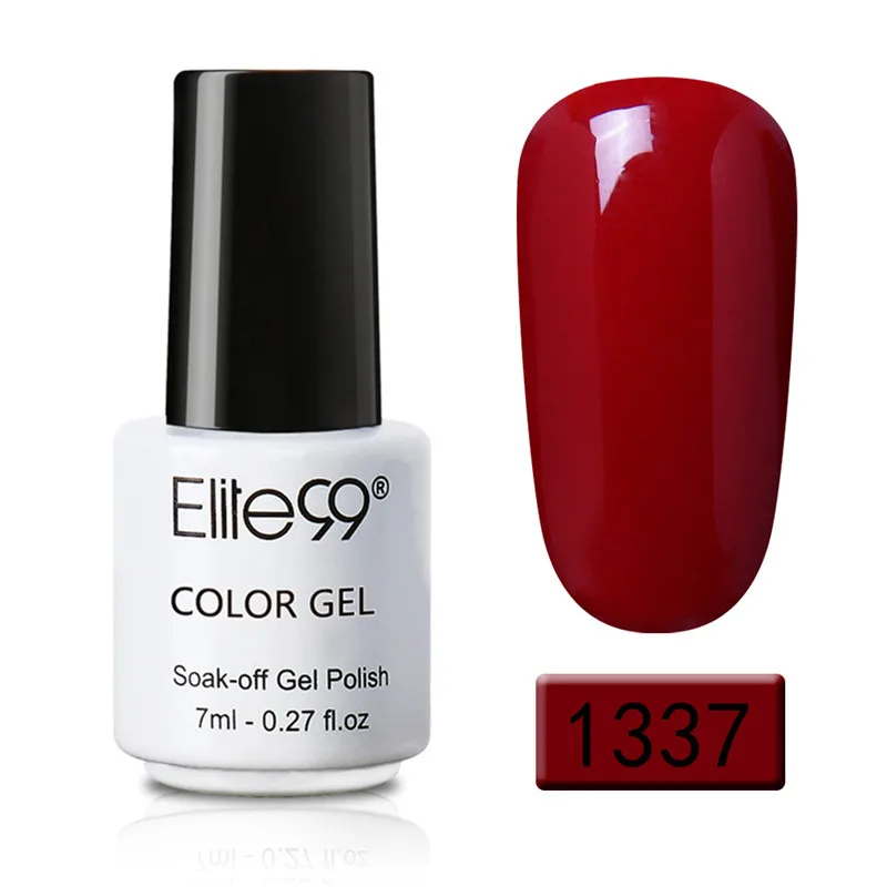 Beli Elite99 7 Ml Pure Color Gel Nail Polish Top Base Coat Perlu Tahan Lama UV LED Gel Pernis Rendam Off gelpolish Nail Lacquer