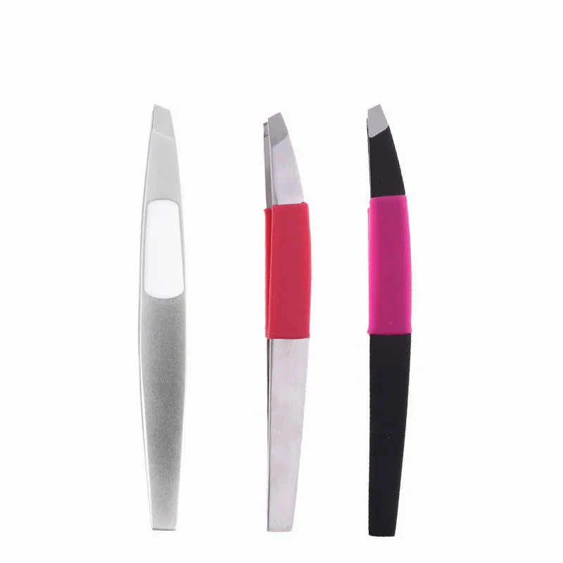 

Stainless Steel Sandblasted Silica Gel Comfortable Beveled Eyebrow Clip Tweezers Eyebrow Clip Thickening Makeup