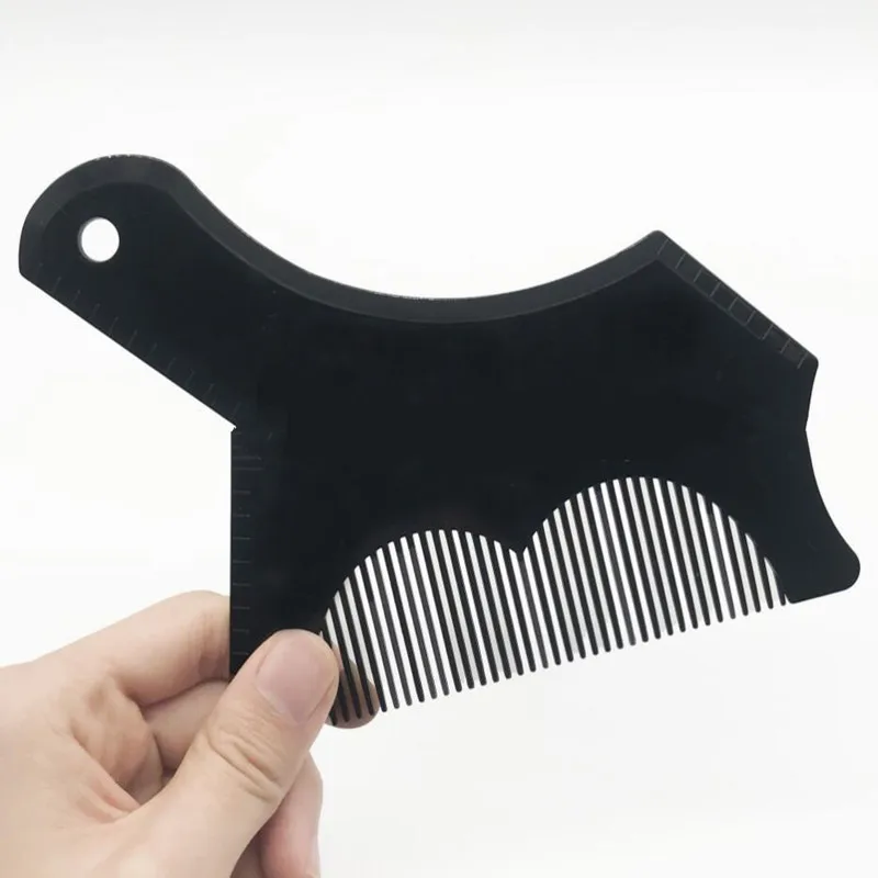 Инновационный дизайн инструмент для придания формы бороде инструмент для подравнивания формы шаблон руководство для бритья или трафарет с полноразмерным гребнем для линейки - Цвет: Black