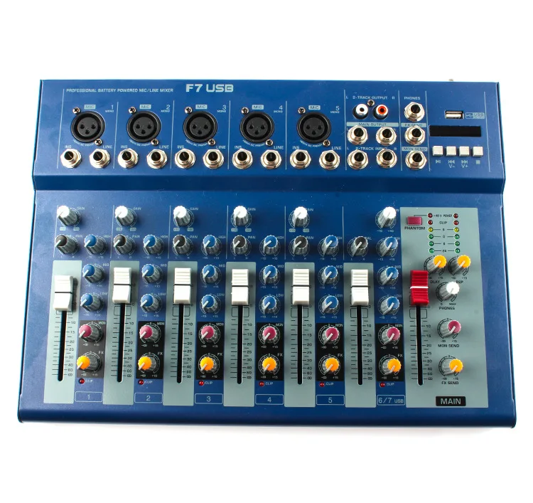 

Mini bluetooth Portable Audio Mixer with USB DJ Sound Mixing Console MP3 Jack 5 Channel Karaoke 48V Amplifier For Match Party