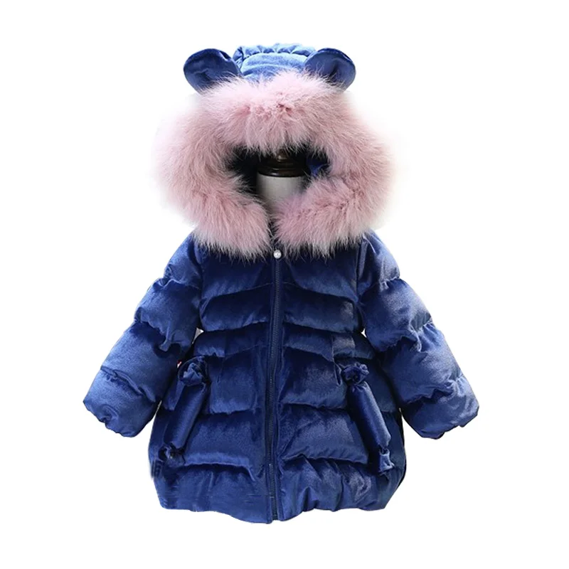Toddler Girls Winter Coats Jackets Children Girls Parka Faux Fur Hooded