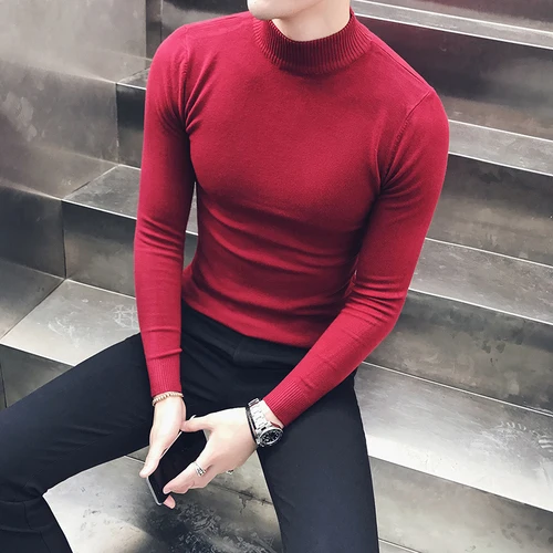 best sweaters for men MRMT 2022 Brand Autumn New Knitting Men's Sweater Pullover for Male Half High Collar  Sweater sweater crewneck Sweaters