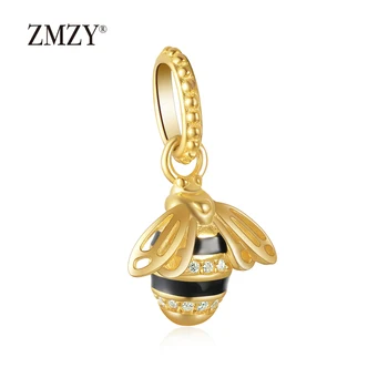 

ZMZY Bead Bee Original 925 Sterling Silver Charm Beads fit Pandora Bracelets for Women Freinds Jewelry