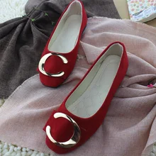 FEERIJT spring and autumn new fashion women's shoes casual shallow mouth flat woman single shoes large size work shoes