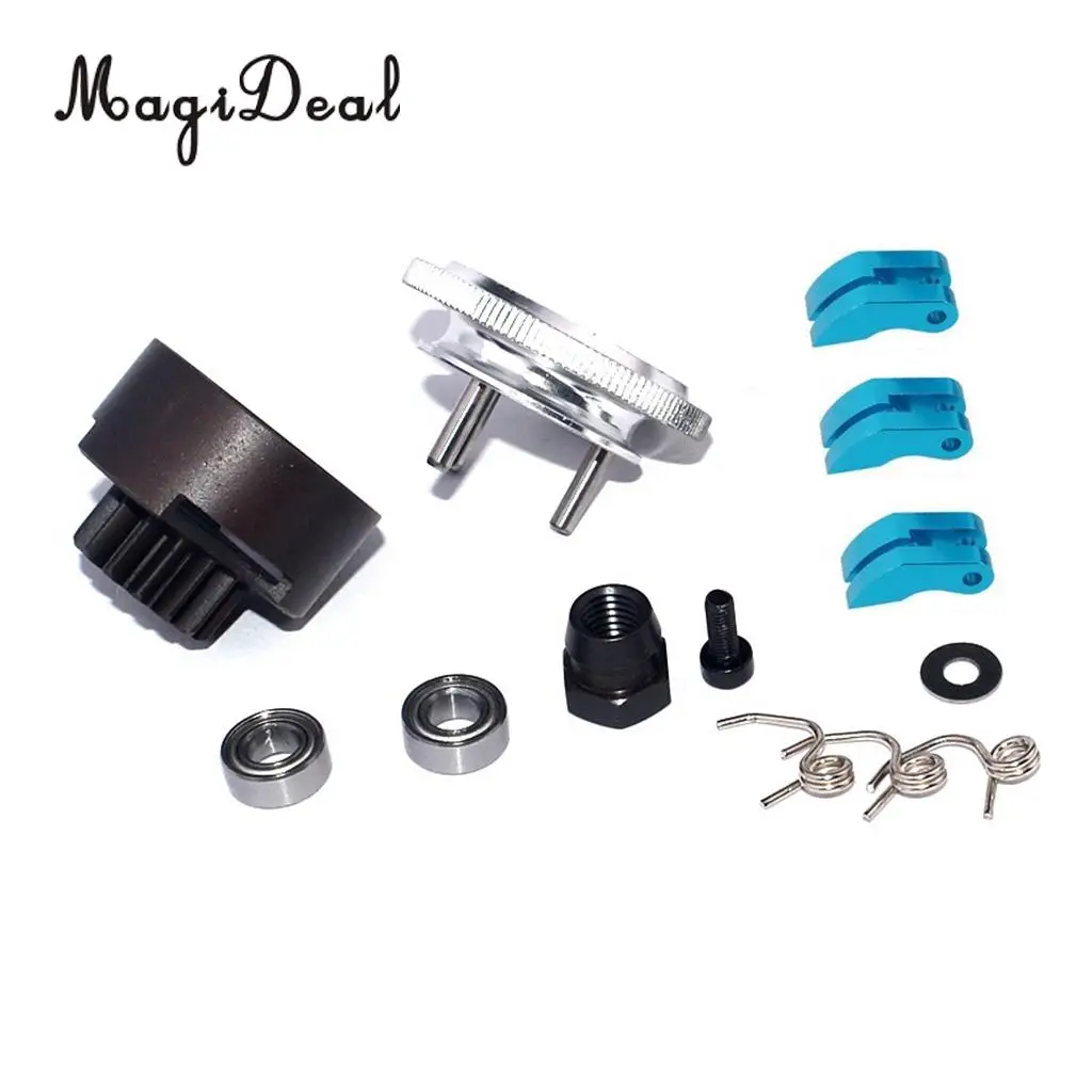 14T Gear Flywheel Assembly Bearing Clutch Bell Shoes Nut Springs+Exhaust Pipe Tubing for HSP Bobao HPI SH Truck 1/8 RC Car