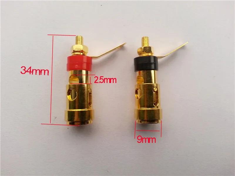 

50PCS mini Gold Plated Brass Speaker AMP Terminal Binding Post Spring Loaded Press Type