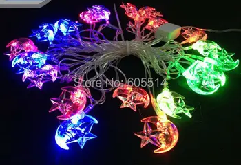 

[Seven Neon]Free shipping 110V/220V star and moon shape 4M 20leds party/Christmas/decoration/holiday led string light