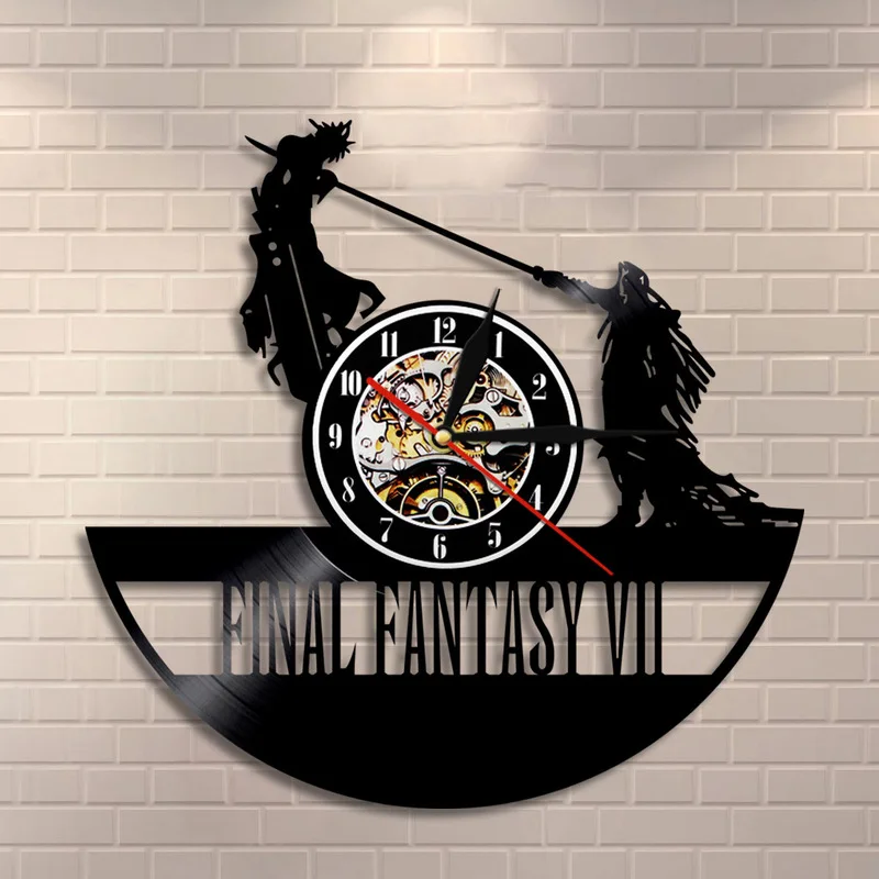 

2018 New Direct Selling Plastic Clock Wall Wandklok Klok Free Shipping Music Wall Clock Vinyl Retro Nostalgic Final Fantasy 7