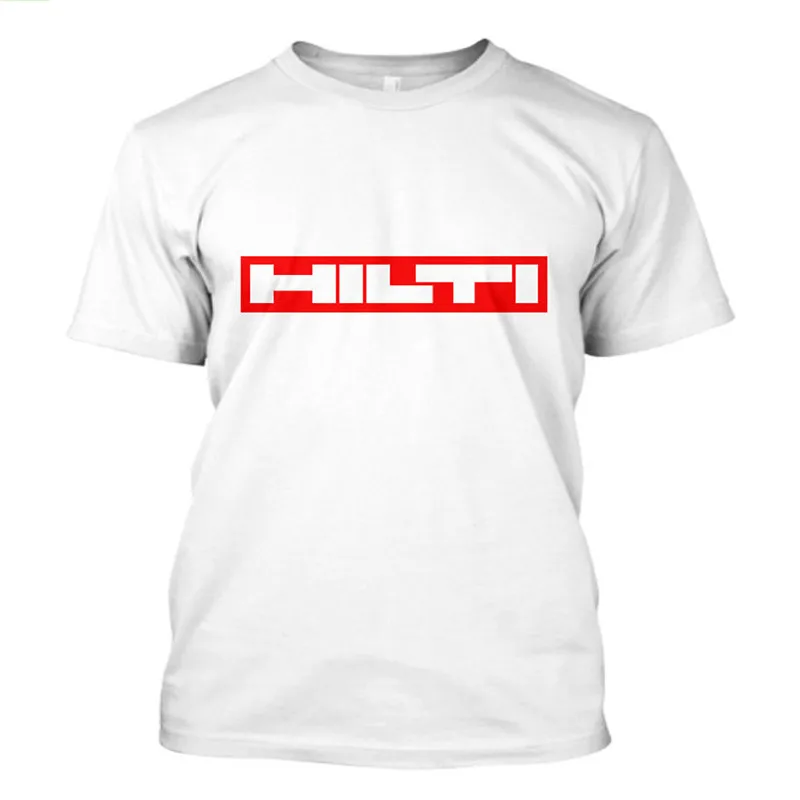 

2017 New Fashion Man Hilti Machine Logo White T-Shirt men t shirt Tops Tees