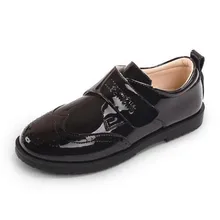 Новые одежды для мальчиков черного цвета, детская кожаная обувь; сезон весна-осень детские Студенческие английские стиль исполнения детские, с мягкой подошвой Обувь для детей 02B