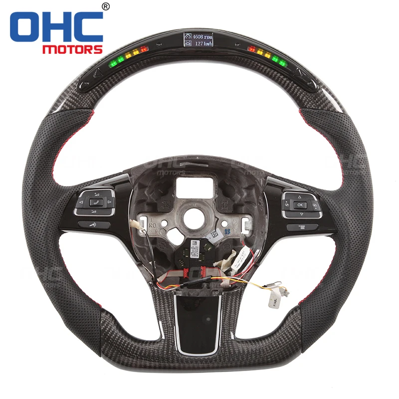 

Real Carbon Fiber LED Steering Wheel compatible for Volkswagen LED Performance OHC Motors